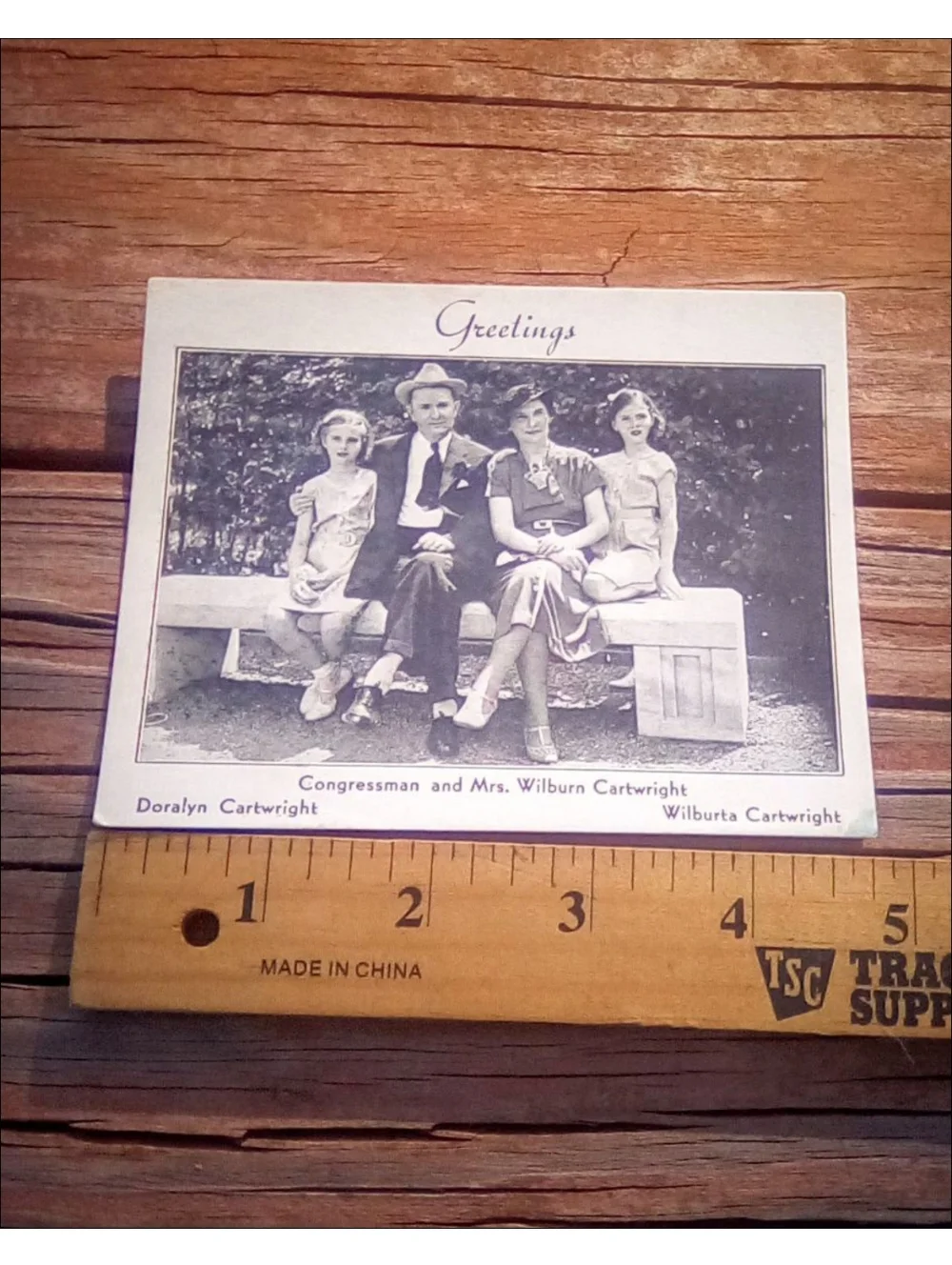 Vintage Family Photograph 1940s Named Portrait Wilburn Cartwright